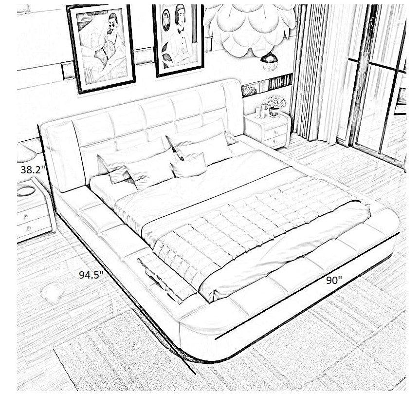 Lixra Genuine Leather King Size Bed