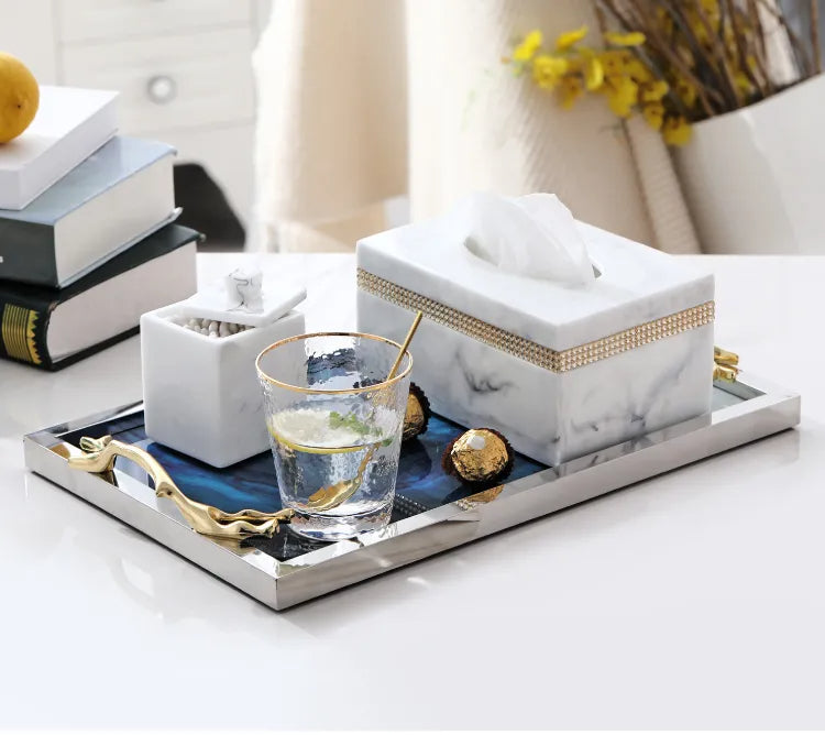 Lixra Gilded Handles Coffee Table Tray