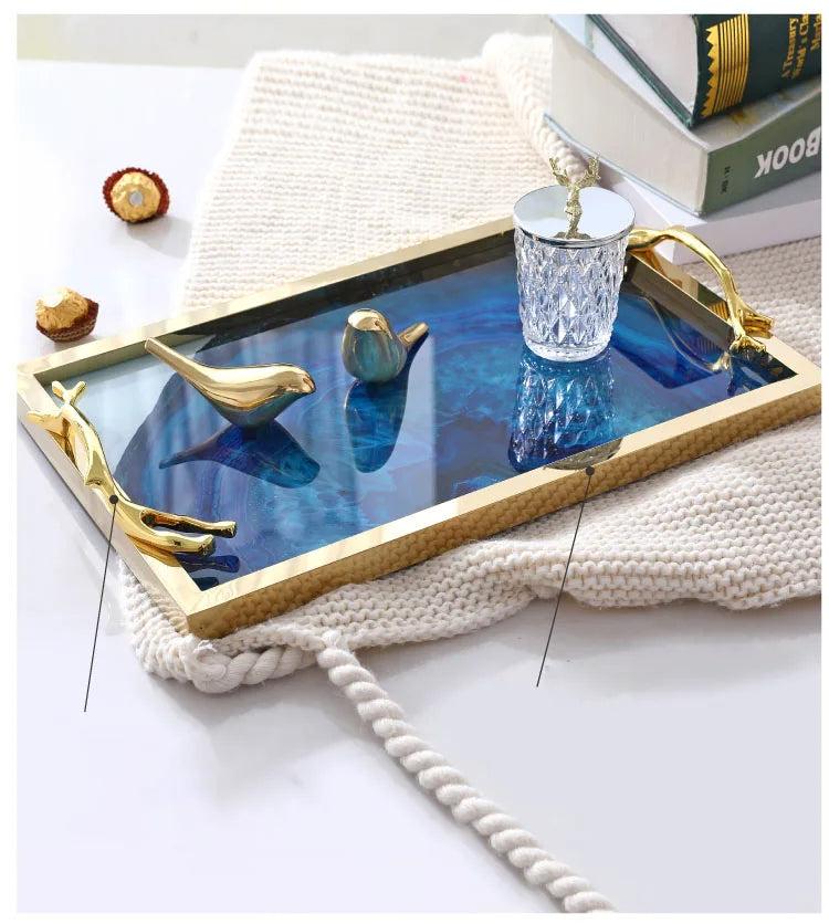 lixra Gilded Handles Coffee Table Tray