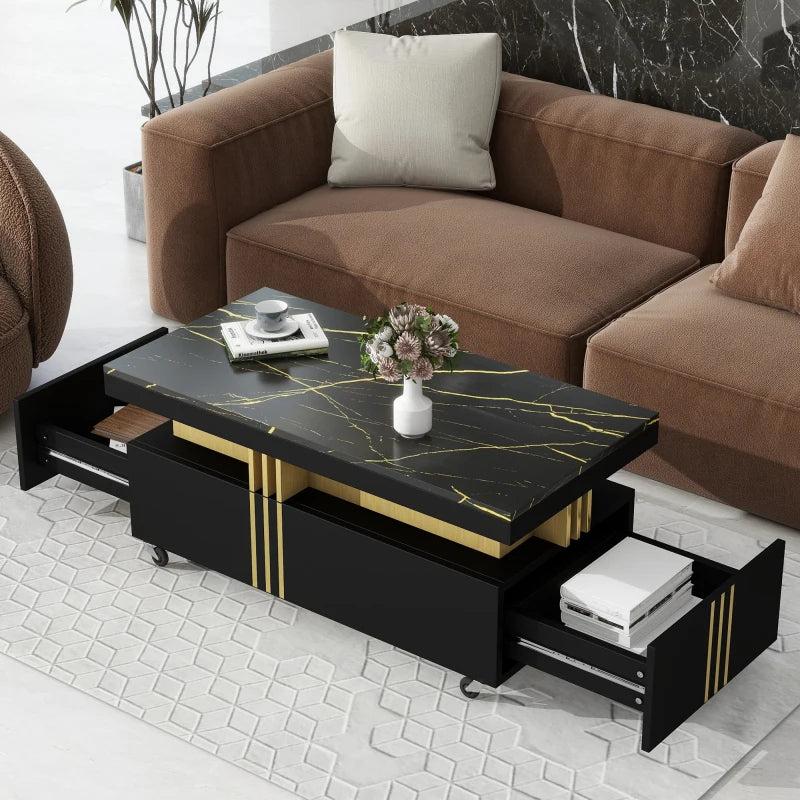 lixra Glamorous Faux Marble Coffee Table