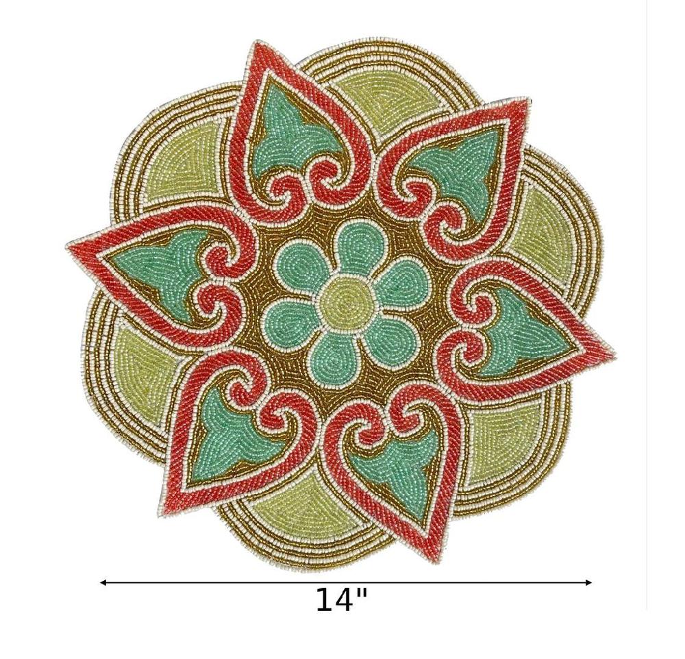 Lixra Glamourous Glass Beaded Placemats