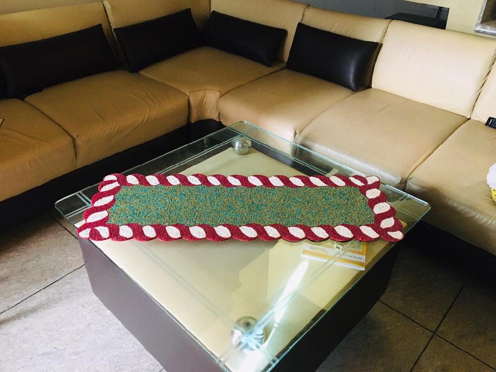 lixra Glass Beads Table Runner