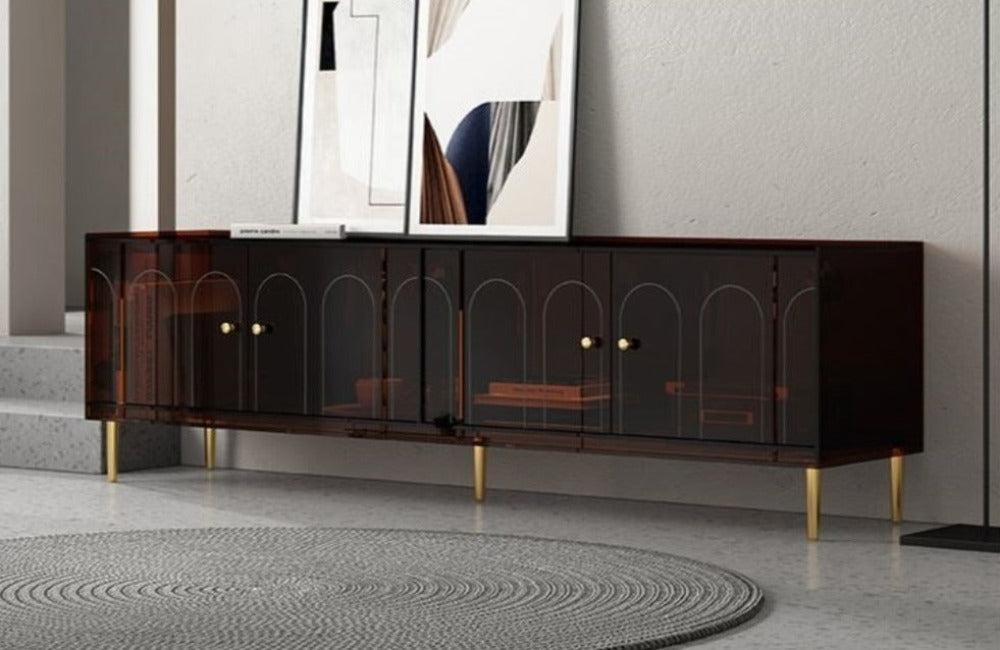 Lixra Glass Finish Wooden TV Stand