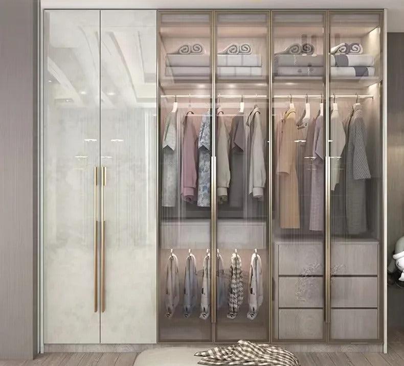 Lixra Glass Fusion Large Wooden Wardrobe