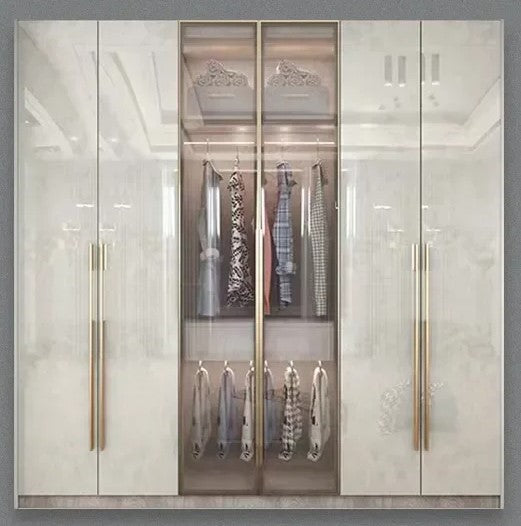 lixra Glass Fusion Large Wooden Wardrobe