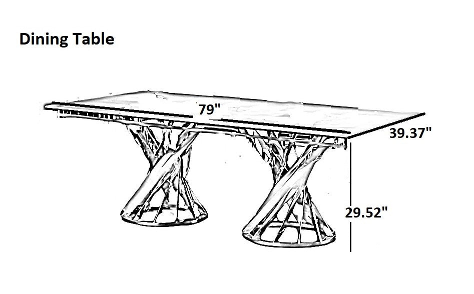 Lixra Gleamy Artistic Marble Dining Table