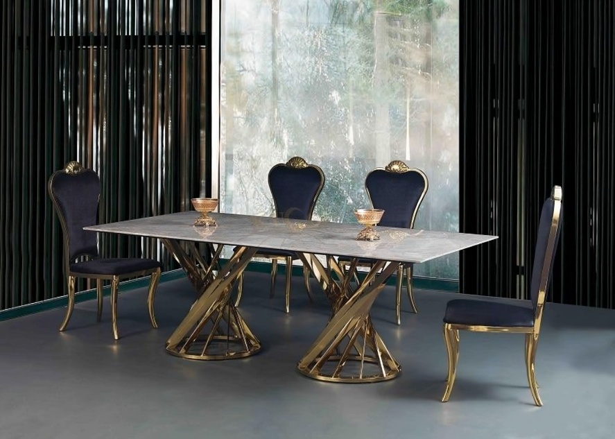 lixra Gleamy Artistic Marble Dining Table