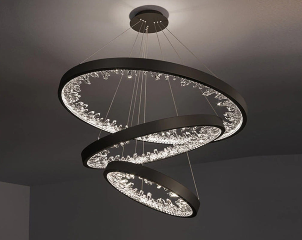 lixra Gleamy Circle Crystal Pendant Light