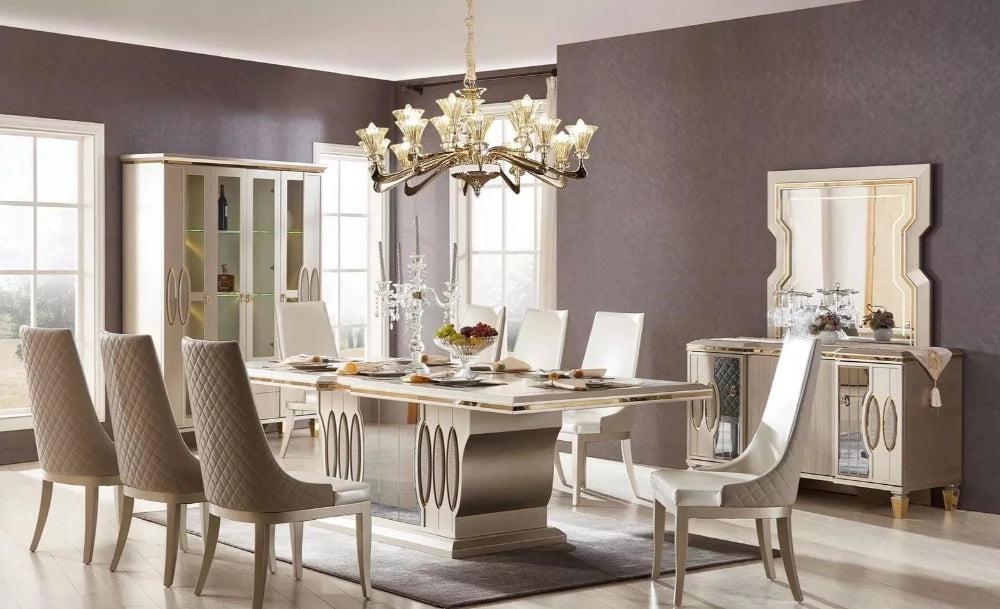 Lixra Gloss Solid Wood Dining Table Set