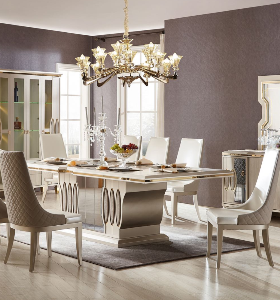 Lixra Gloss Solid Wood Dining Table Set