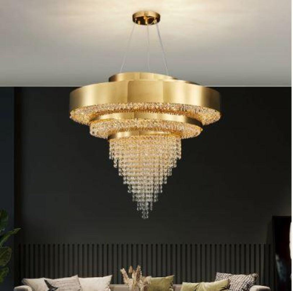 Lixra Glossy Copper LED Twist Chandelier