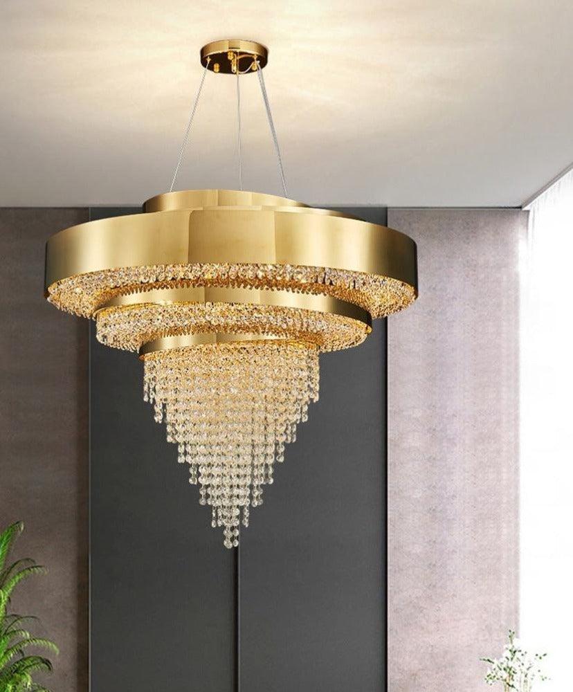 Lixra Glossy Copper LED Twist Chandelier