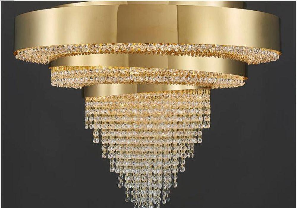 lixra Glossy Copper LED Twist Chandelier