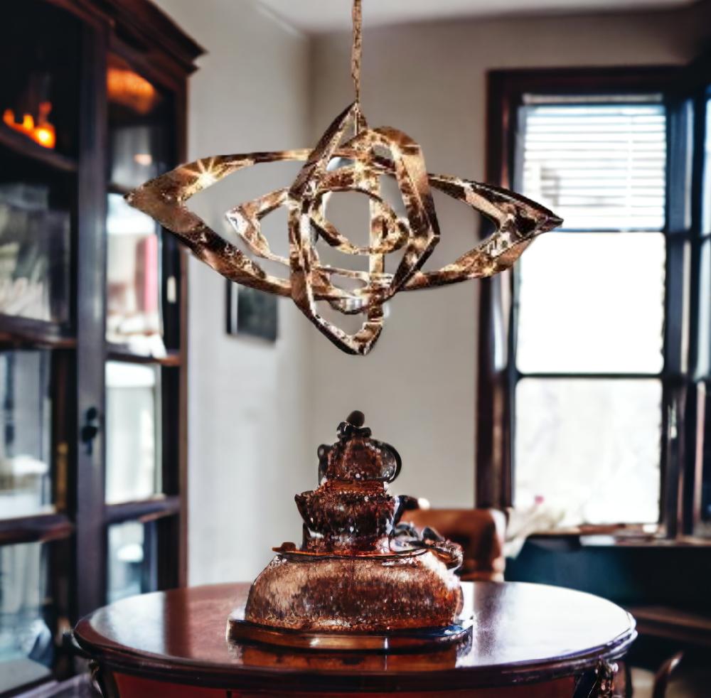 Lixra Glossy Copper Modern LED Twist Chandelier