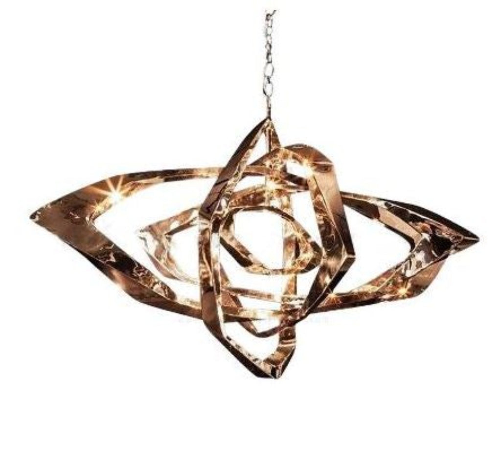 Lixra Glossy Copper Modern LED Twist Chandelier