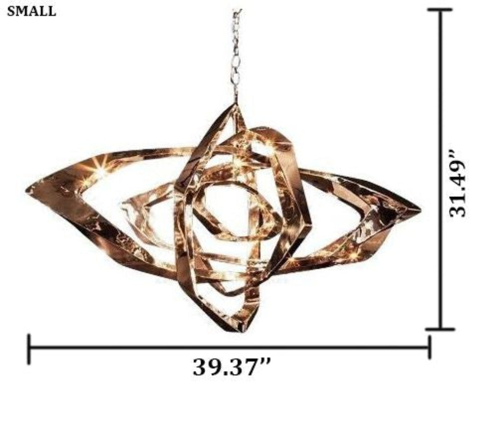 lixra Glossy Copper Modern LED Twist Chandelier