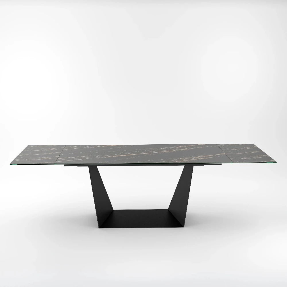 Lixra Glossy Expandable Marble Dining Table