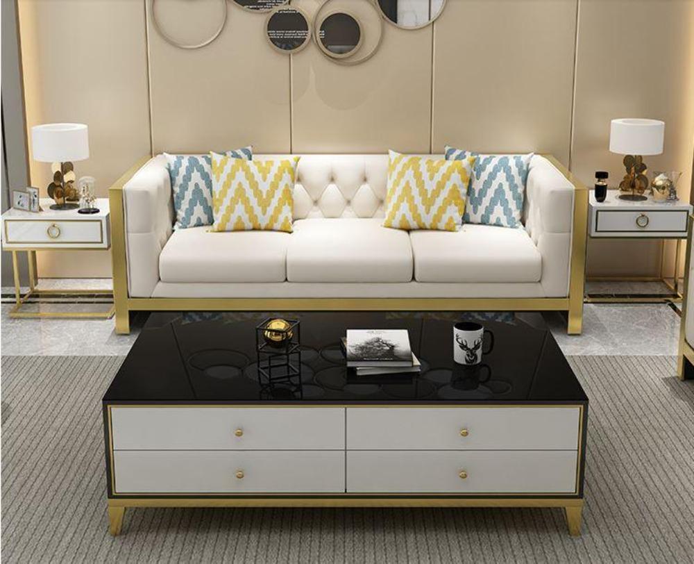 Lixra Glossy Finish Wooden Modern Coffee Table