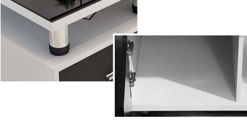 Lixra Glossy Glass Top Modern TV Stand