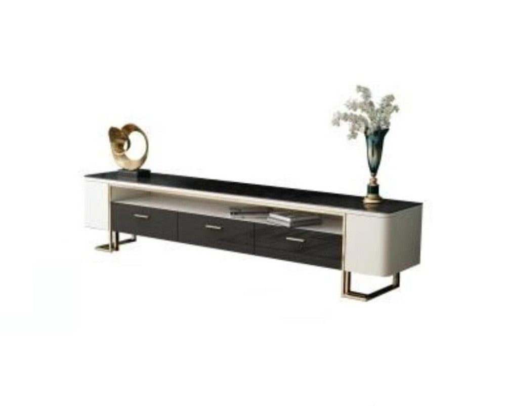 Lixra Glossy Glass Top Modern TV Stand