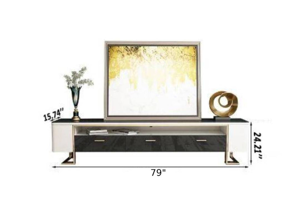 Lixra Glossy Glass Top Modern TV Stand