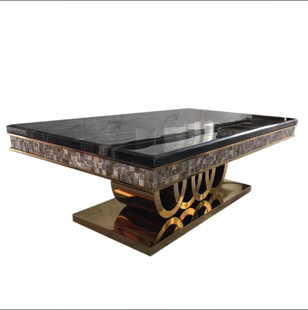 Lixra Glossy Marble Rectangular Coffee Table