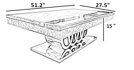 Lixra Glossy Marble Rectangular Coffee Table