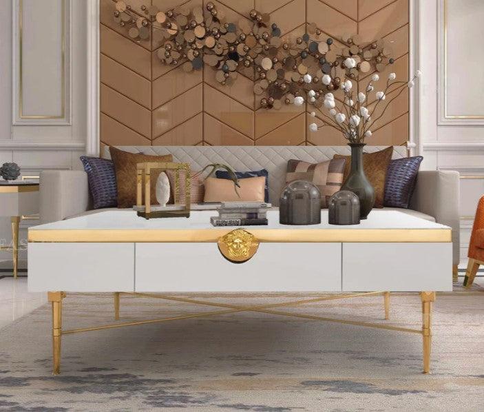 Lixra Glossy Wooden Construct Coffee Table