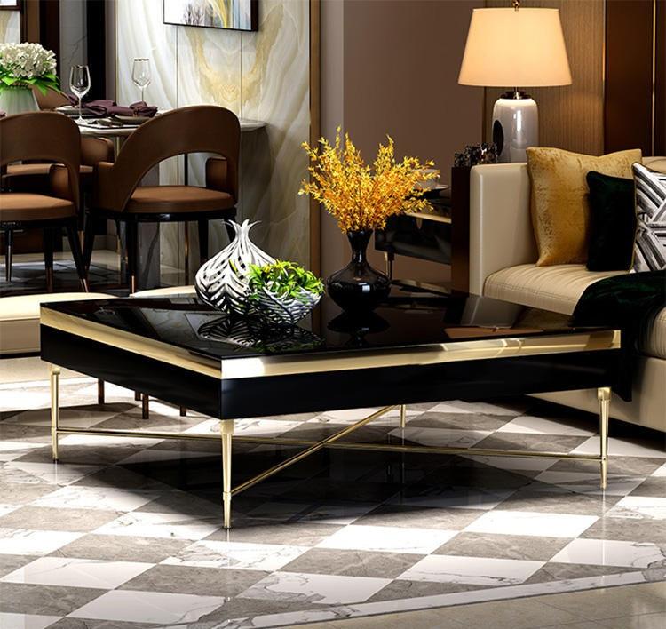 Lixra Glossy Wooden Construct Coffee Table