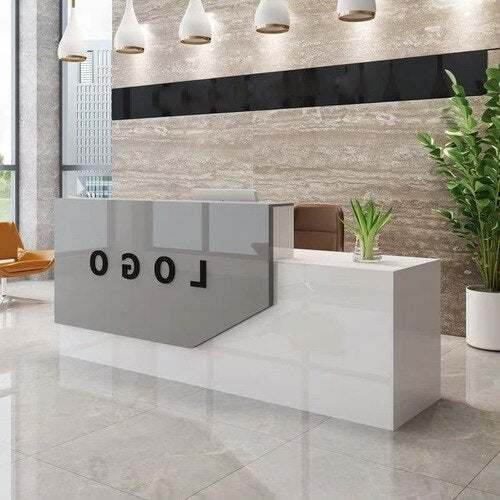 Lixra Glossy Wooden Reception Desk