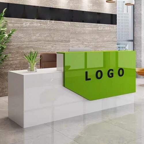 lixra Glossy Wooden Reception Desk