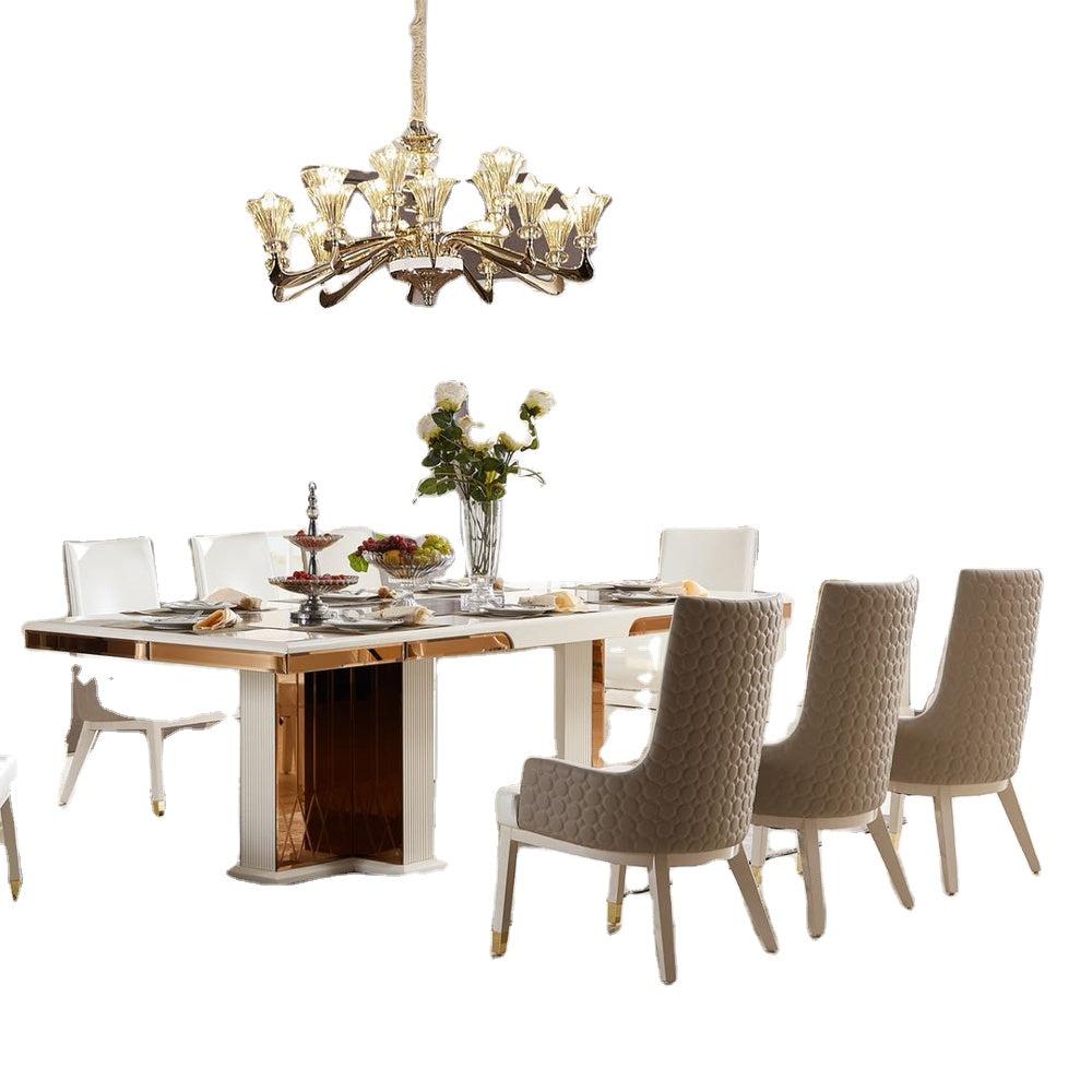 Lixra Glossy Wooden Resplendent Dining Table Set