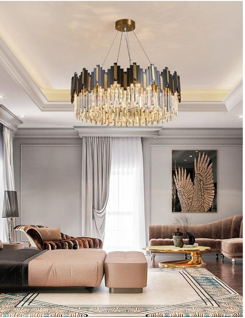 Lixra Gold And Black Crystal Chandelier