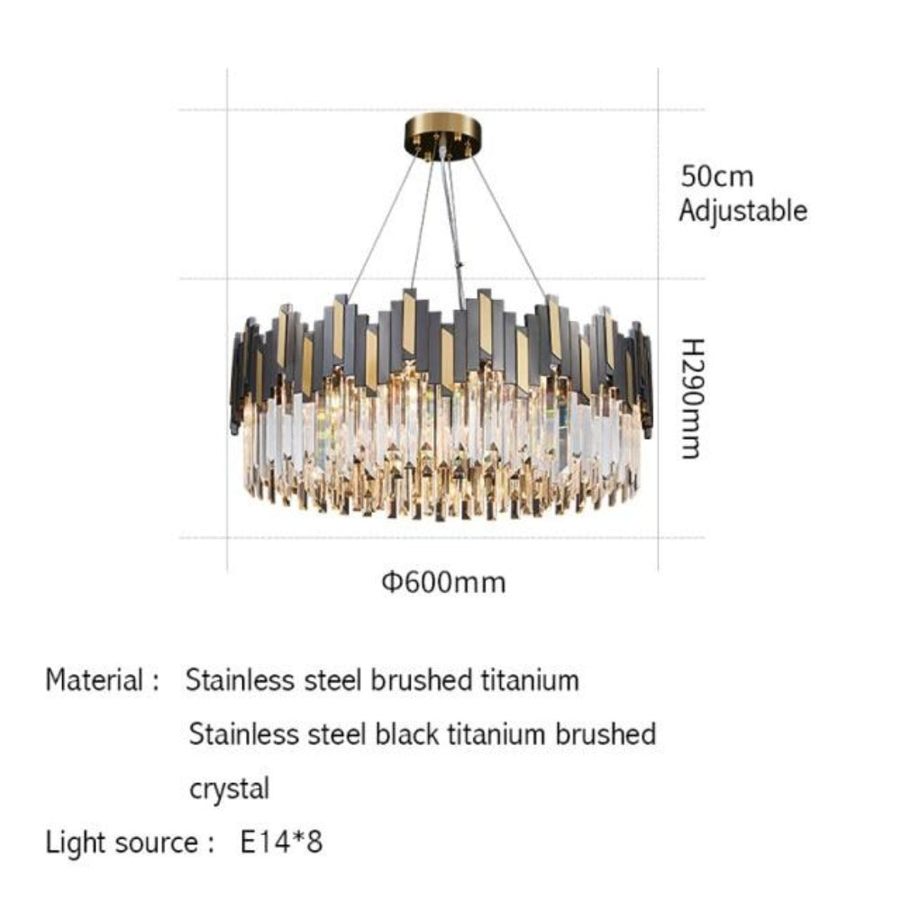 Lixra Gold And Black Crystal Chandelier
