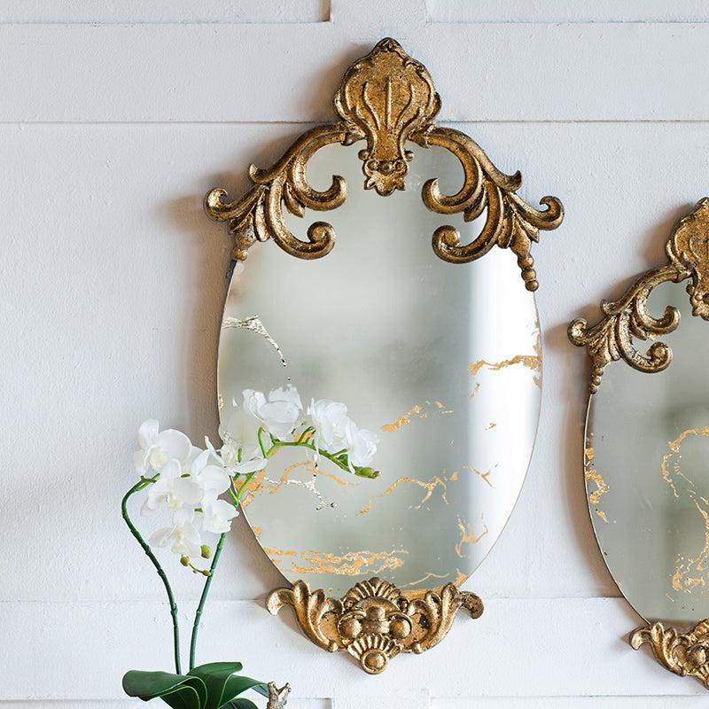 lixra Gold Finish Aesthetic Decorative Mirror