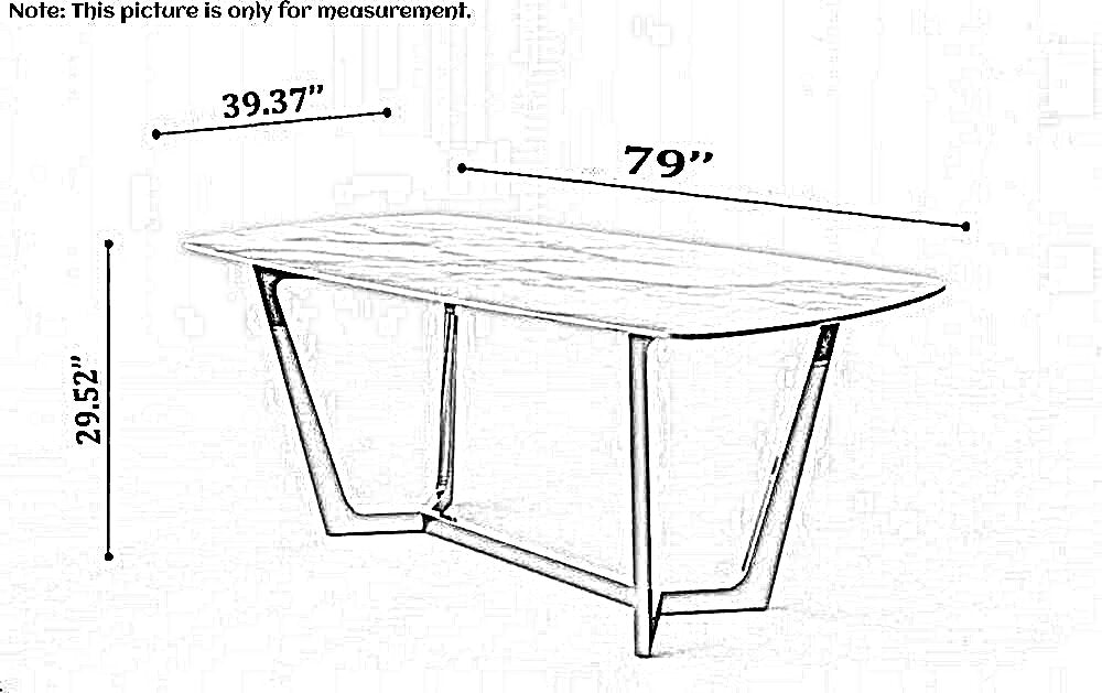 Lixra Gold Finish Marble Dining Table Set