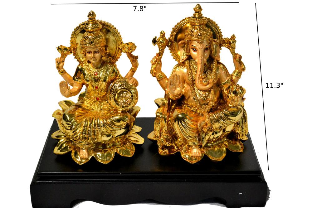 Lixra Gold Finish Metallic Ornate Showpiece Set