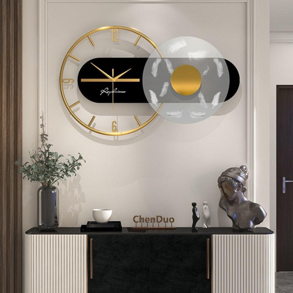 lixra Gold Metallic Light Luxury Wall Clock