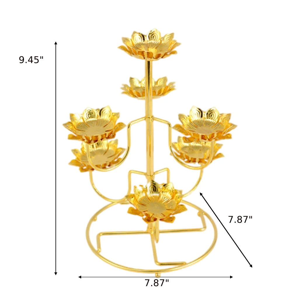 lixra Gold-Plated Obsolete Lotus Candle Holder