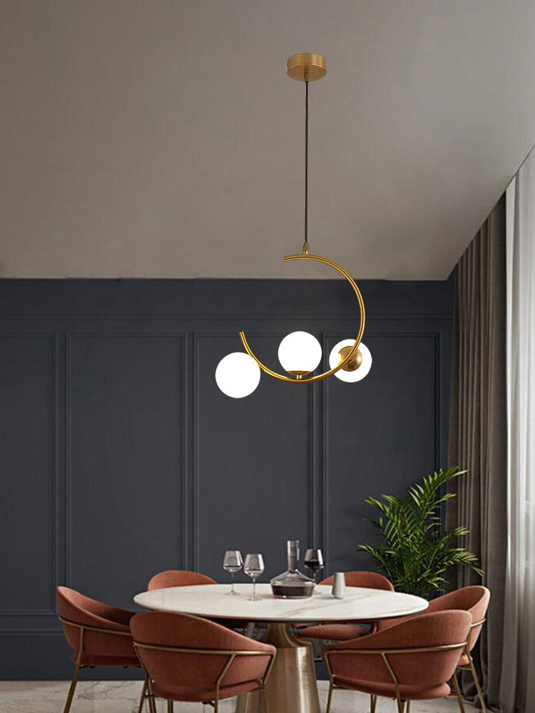 lixra Gold/White Frame Modern Pendant Light