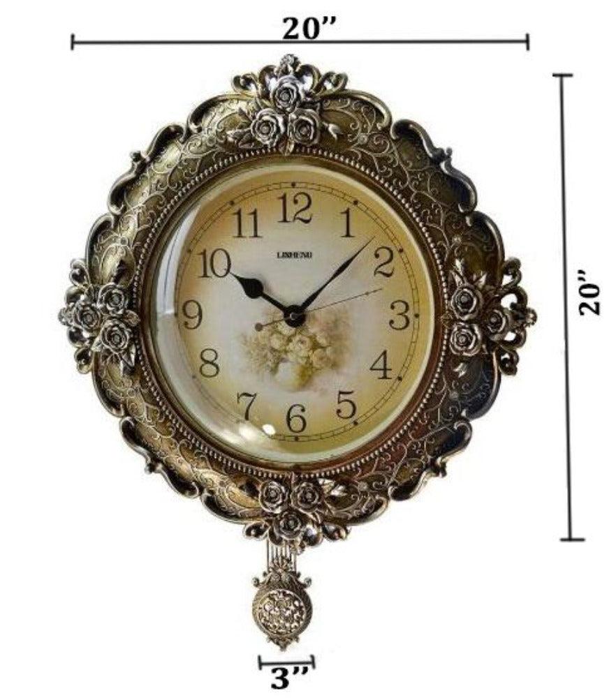 Lixra Golden Antique Pendulum Wall Clock