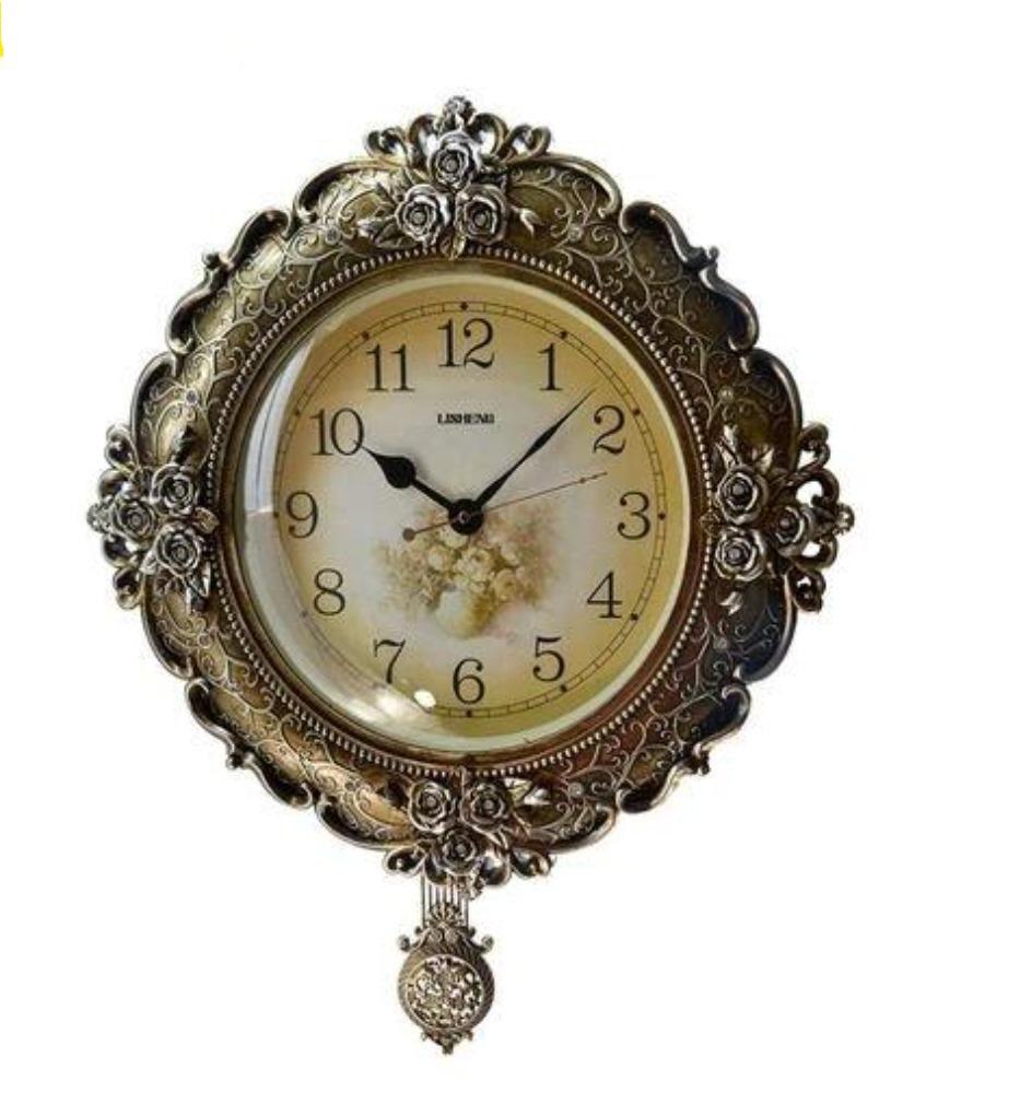 lixra Golden Antique Pendulum Wall Clock