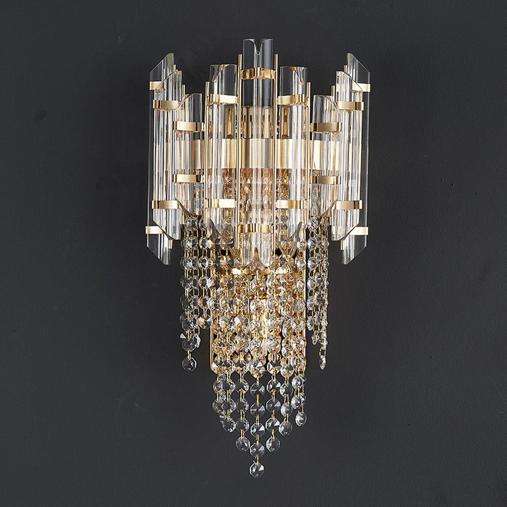 lixra Golden Crystal Wall Sconce