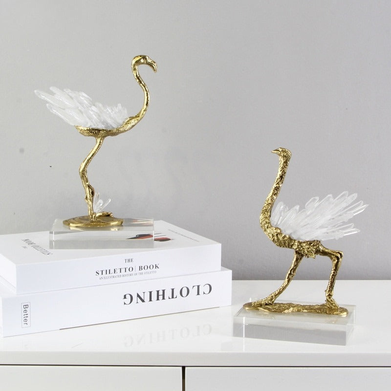 Lixra Golden Finish Beautiful Crystal Showpiece