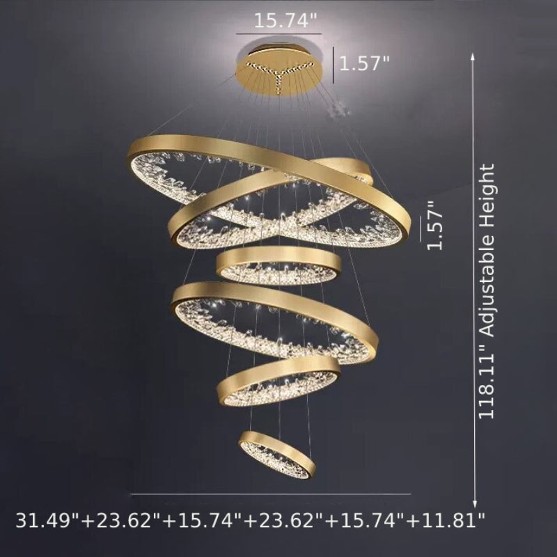 Lixra Golden Finish Crystal Clear Pendant Light