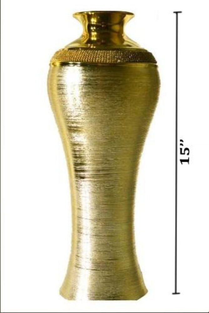 Lixra Golden Finish Decorative Flower Vase