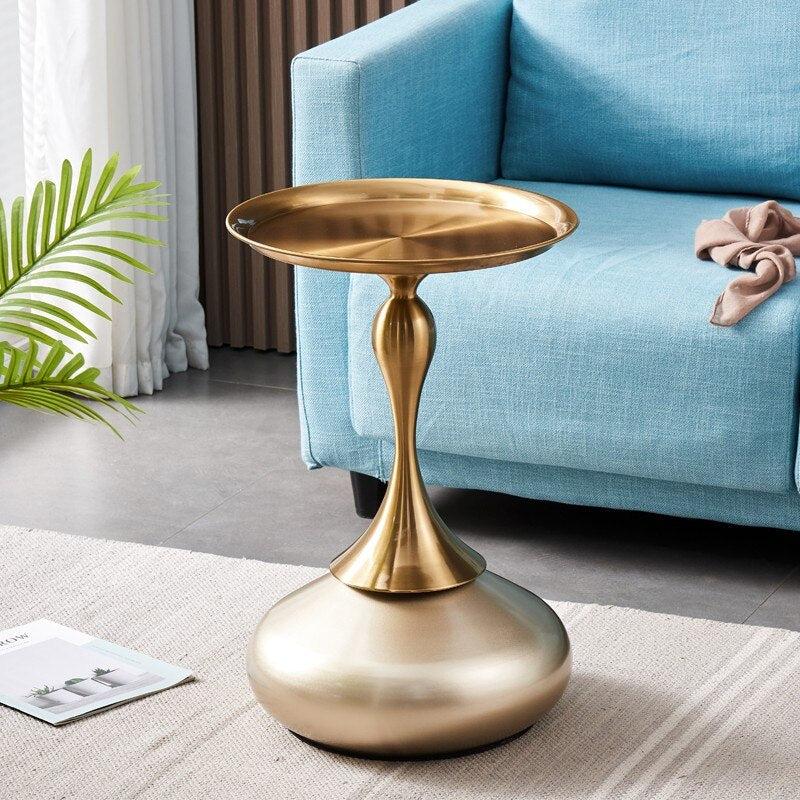lixra Golden Finish Ultra Modern Side Tables