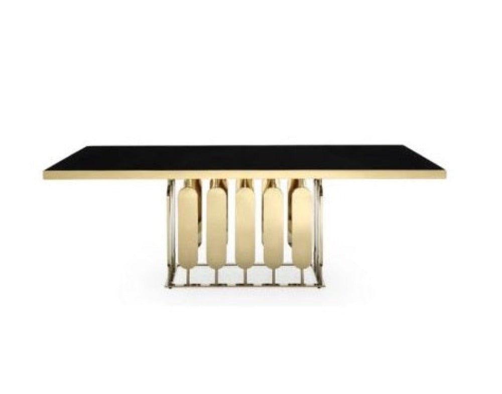 Lixra Golden Metallic Black Dining Table