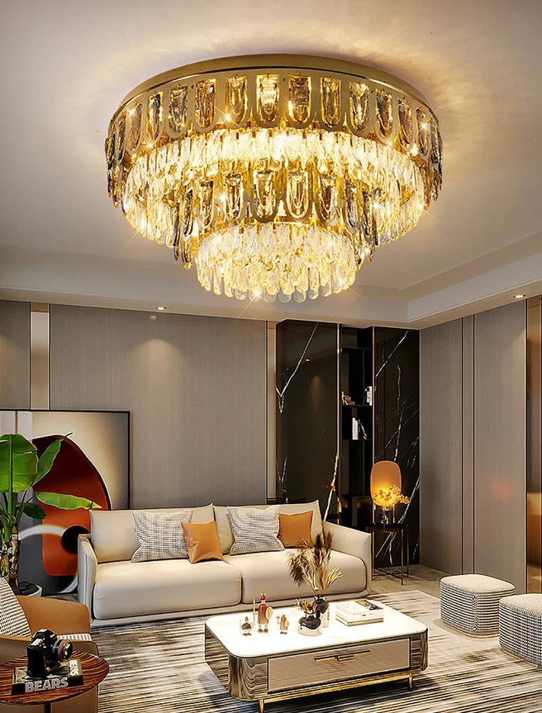 Lixra Golden Round Flush Mount Lighting