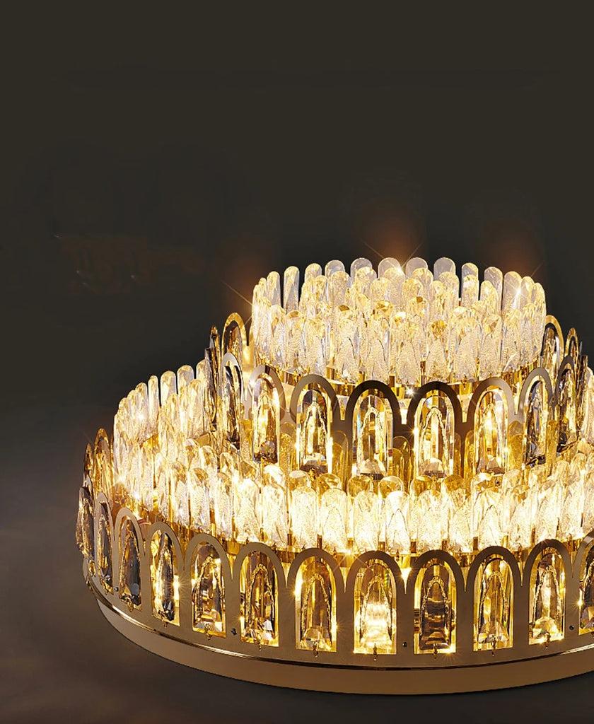 Lixra Golden Round Flush Mount Lighting